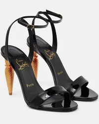 Christian Louboutin Sandalen Lipqueen 100 aus Lackleder Schwarz