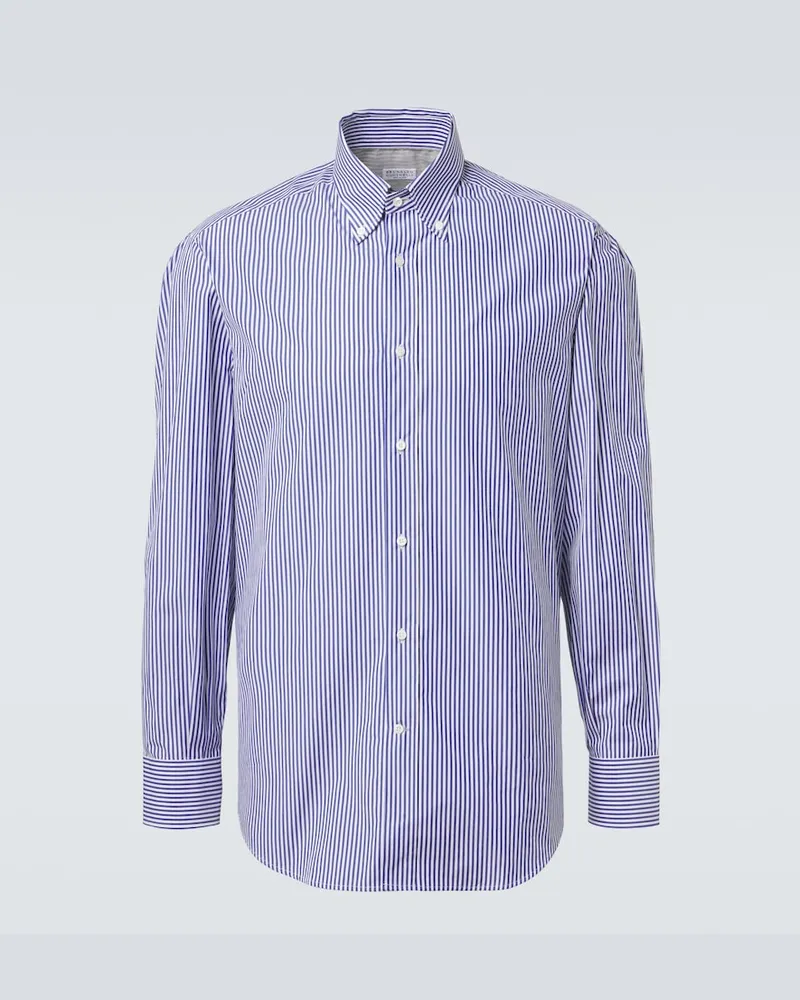 Brunello Cucinelli Hemd aus Baumwolle Blau