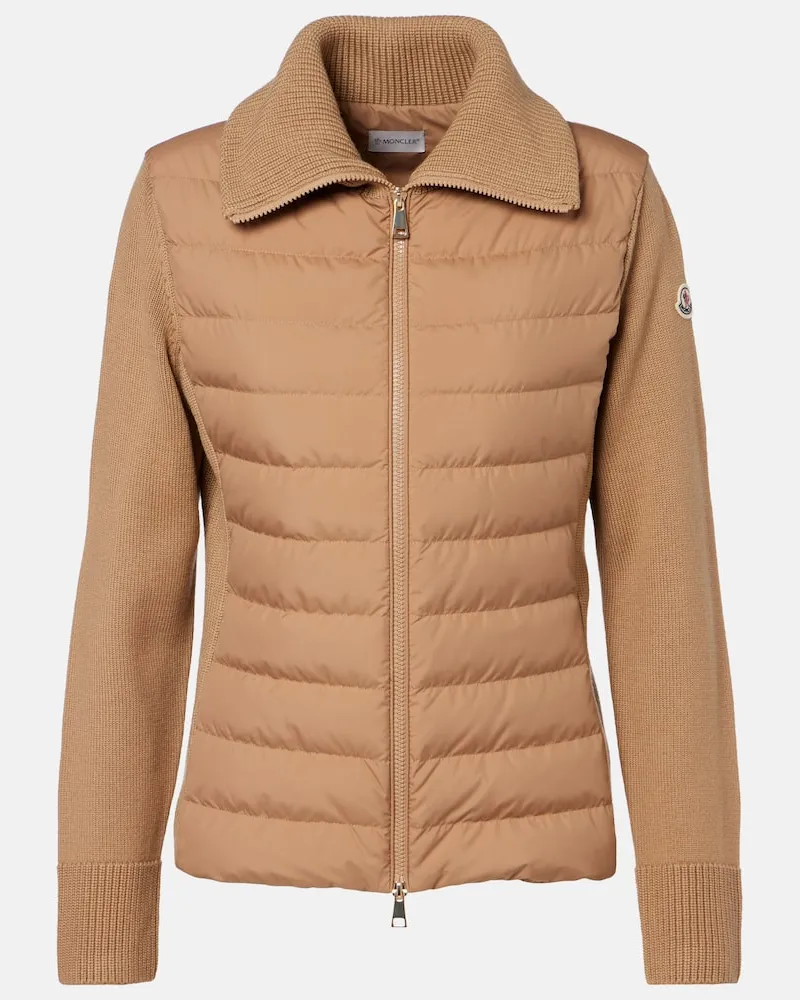 Moncler Daunenjacke mit Wolle Braun