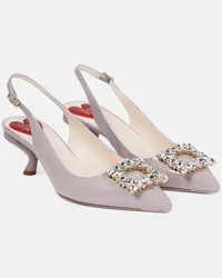 Roger Vivier Slingback-Pumps Virgule aus Lackleder Pink