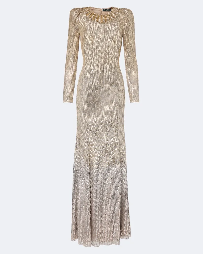 Jenny Packham Robe Sisi mit Kristallen Gold