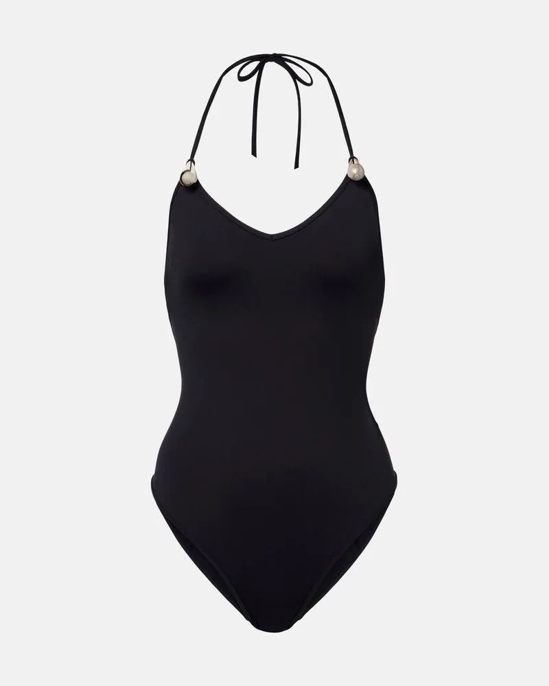 Bottega Veneta Verzierter Badeanzug Schwarz