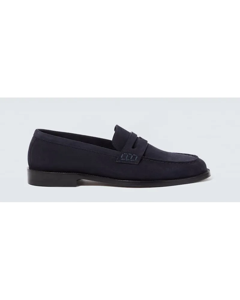 Manolo Blahnik Loafers Perry aus Veloursleder Blau