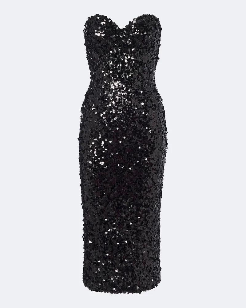 Dolce & Gabbana Bustier-Kleid mit Pailletten Schwarz