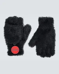 Giorgio Armani Handschuhe Neve aus Faux Fur Schwarz