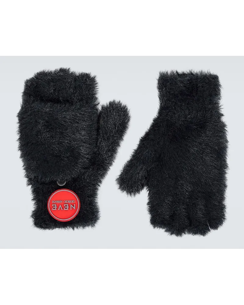 Giorgio Armani Handschuhe Neve aus Faux Fur Schwarz