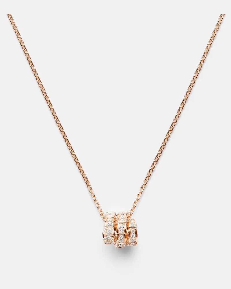 Bulgari Halskette Serpenti Viper aus 18kt Roségold mit Diamanten Gold