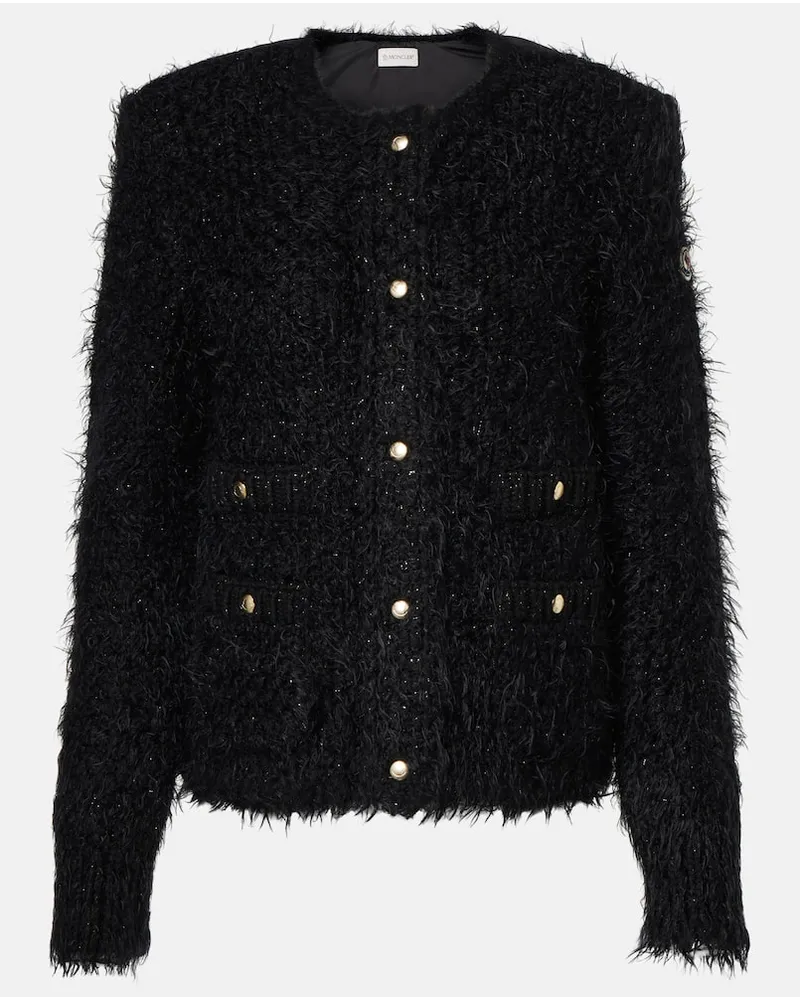 Moncler Cardigan aus einem Wollgemisch Schwarz