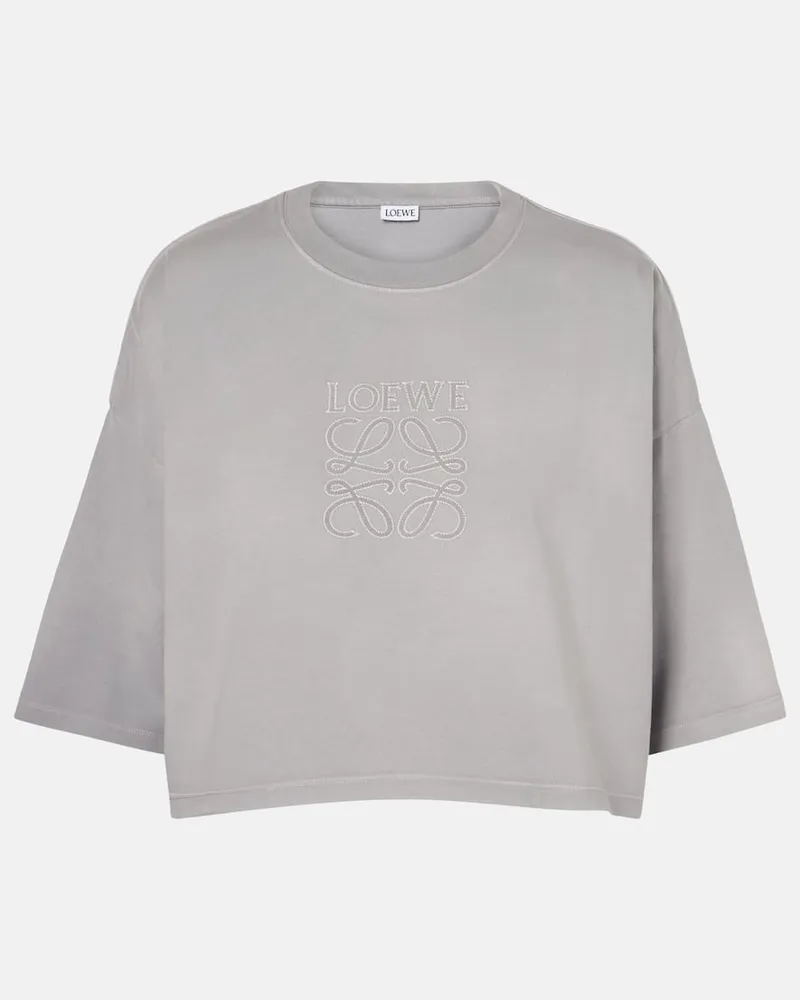 Loewe Cropped-Top aus Baumwoll-Jersey Grau