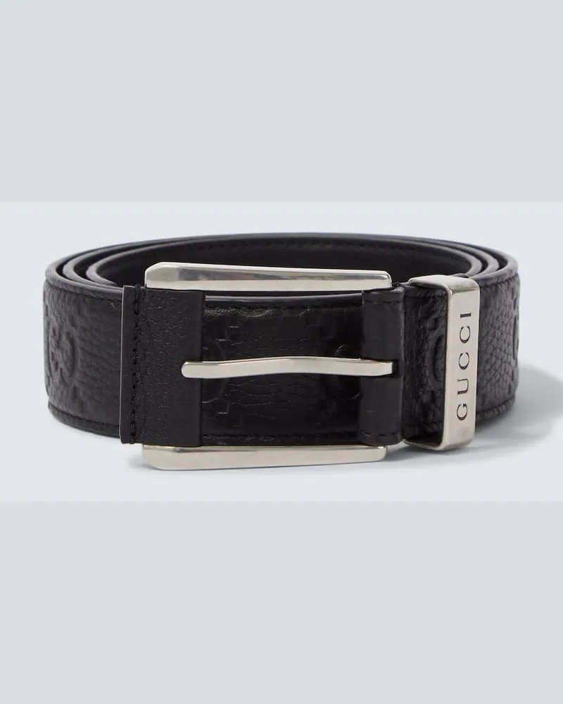 Gucci Gürtel GG aus Leder Schwarz