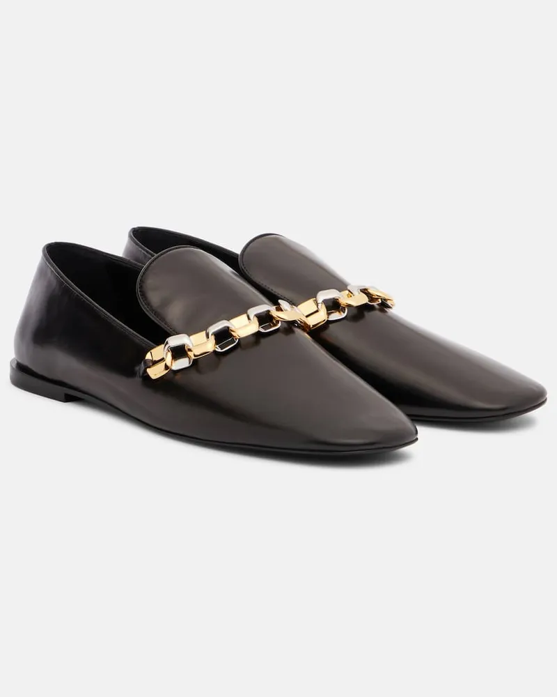 Jil Sander Verzierte Slip-Ons aus Leder Schwarz