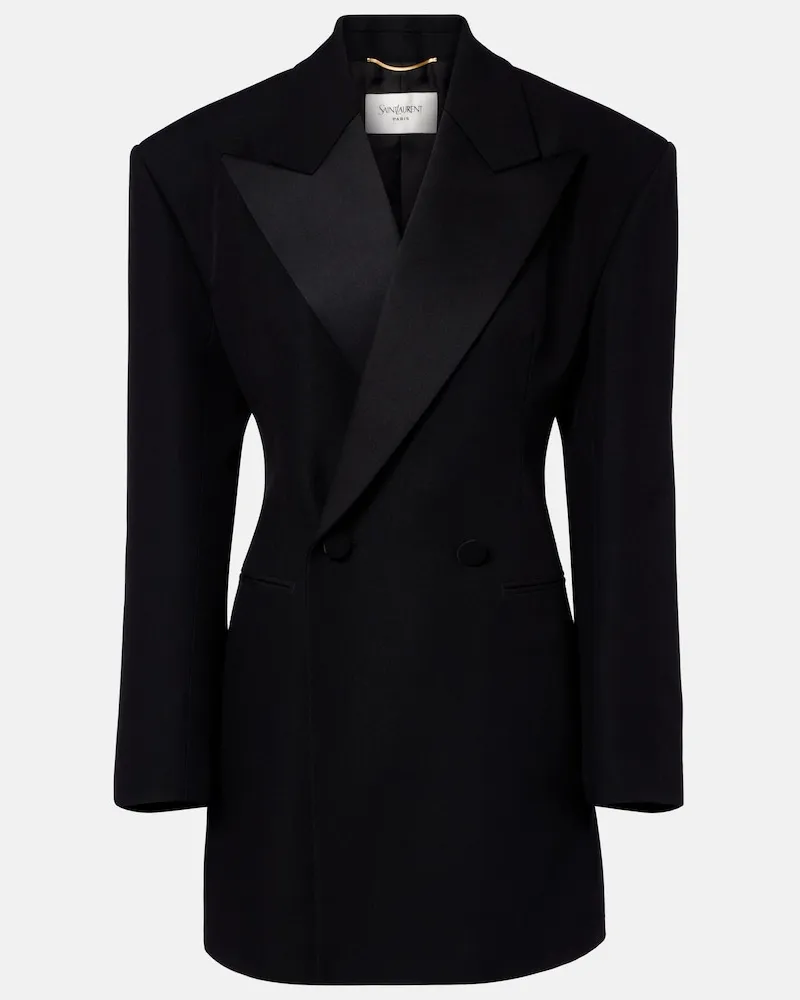 Saint Laurent Blazer aus einem Wollgemisch Schwarz