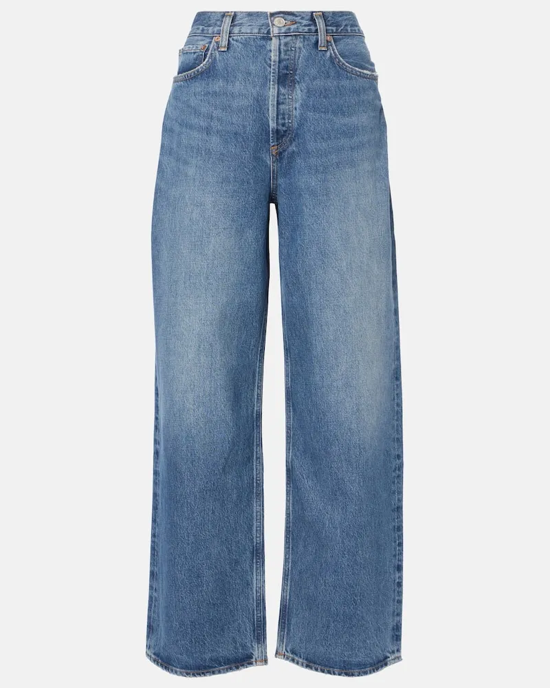 AGOLDE Mid-Rise Wide-Leg Jeans Low Slung Baggy Blau