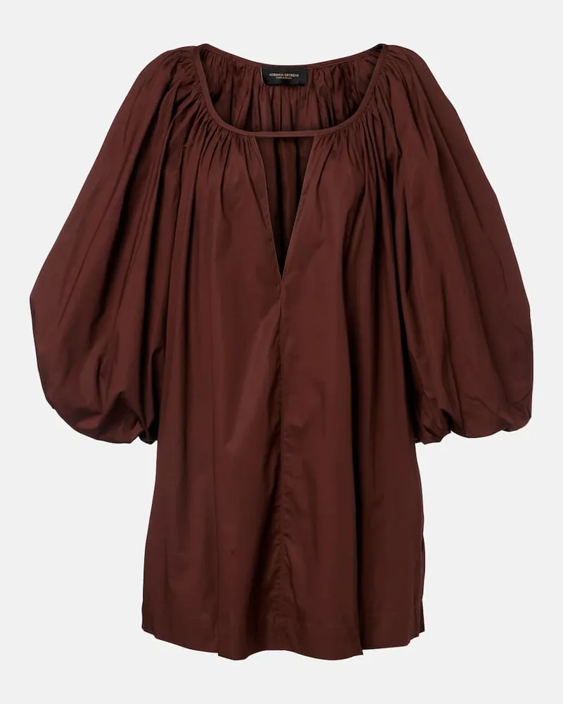 Adriana Degreas Minikleid aus einem Baumwollgemisch Braun