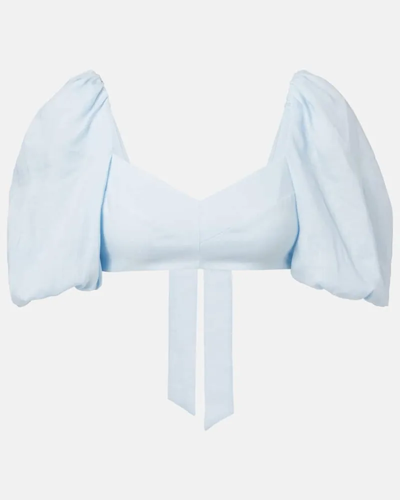 Zimmermann Cropped-Top Rhiannon aus Leinen Blau
