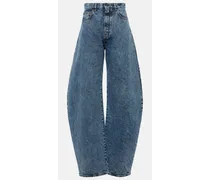 Alaia High-Rise Barrel Jeans