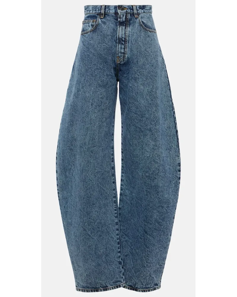 Alaïa Alaïa High-Rise Barrel Jeans Blau