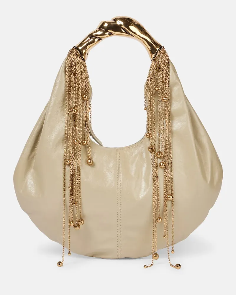 Chloé Chloé Schultertasche Twisted Shell aus Leder Beige