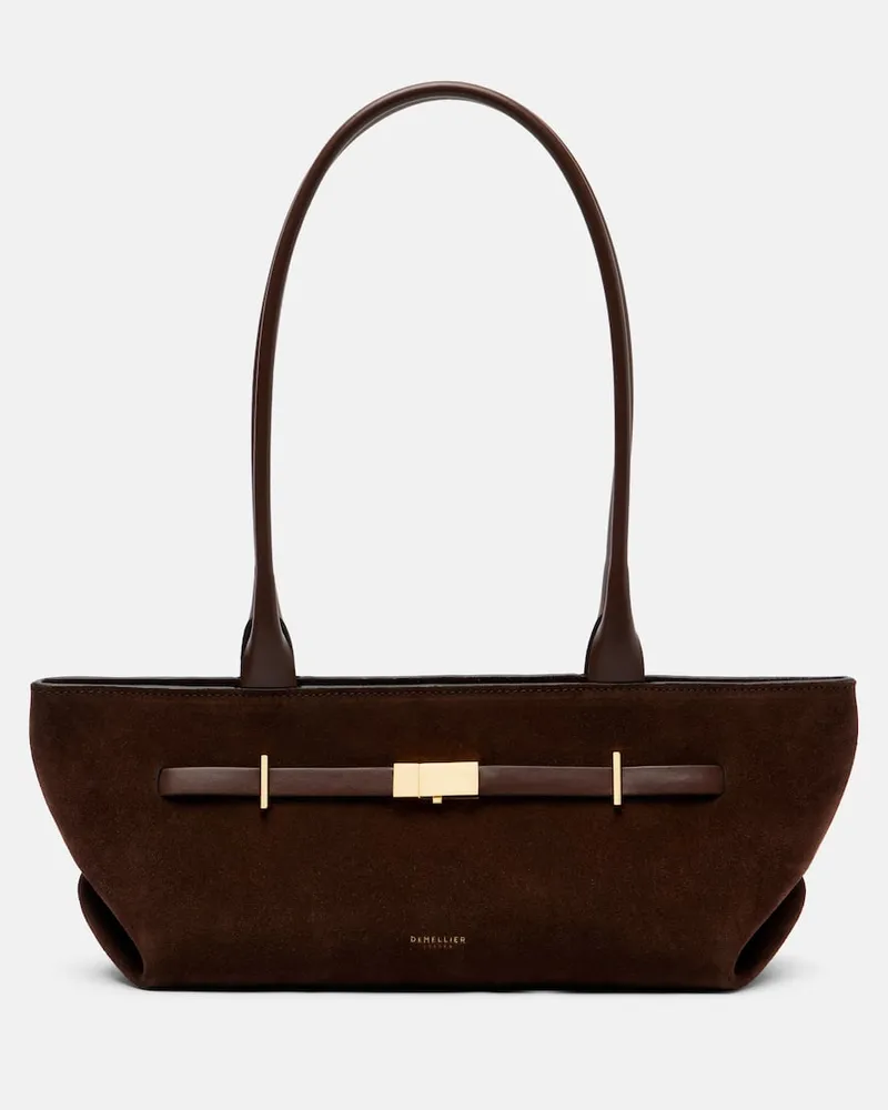 DeMELLIER Schultertasche New York aus Veloursleder Braun