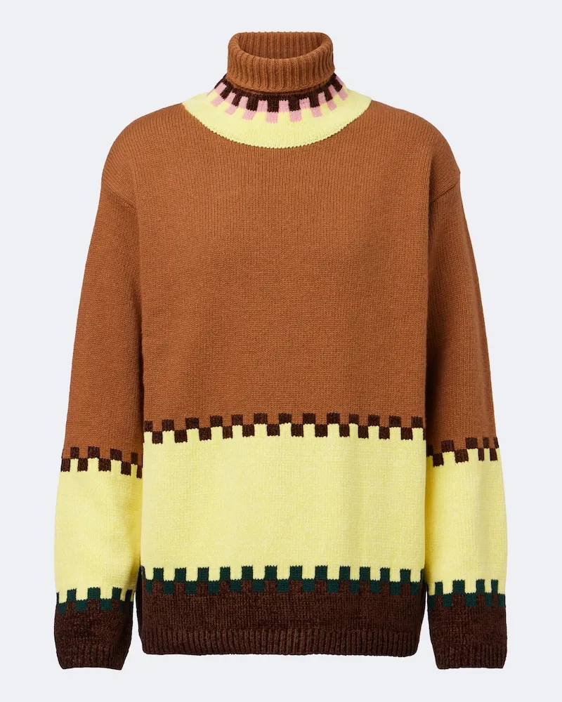 La DoubleJ Rollkragenpullover Fireside aus Wolle Multicolor