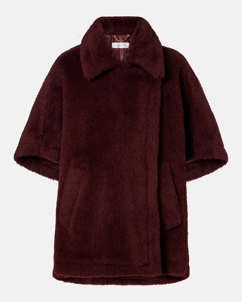 Max Mara Cape Tebe aus einem Alpakawollgemisch Burgund