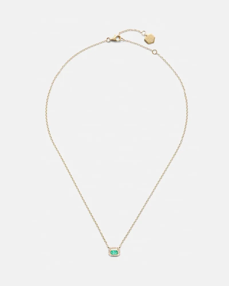 SHAY Halskette aus 18kt Gelbgold mit Diamanten und Smaragd Gold