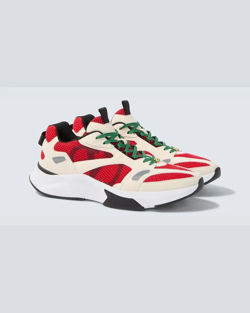 Valentino Garavani Sneakers VLogo aus Mesh Rot