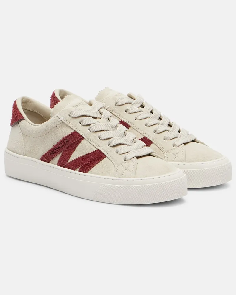 Moncler Sneakers Monaco2 aus Veloursleder Beige