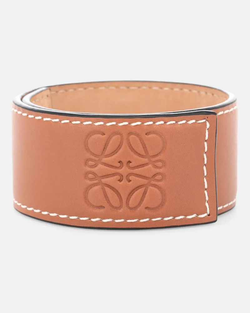 Loewe Armband Anagram aus Leder Braun