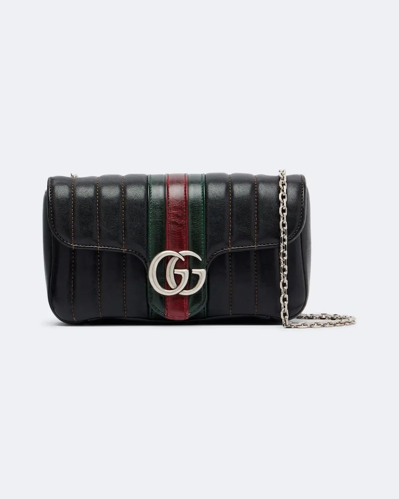 Gucci Schultertasche Jetset GG Marmont Small Schwarz