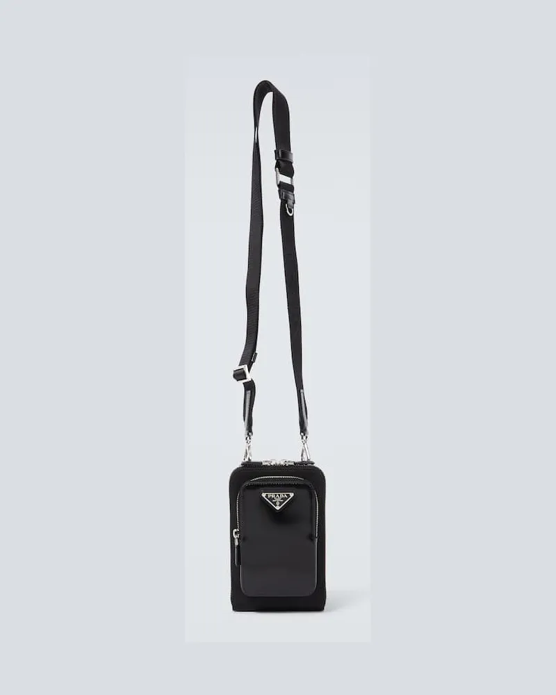 Prada Smartphone-Etui aus Re-Nylon und Leder Schwarz