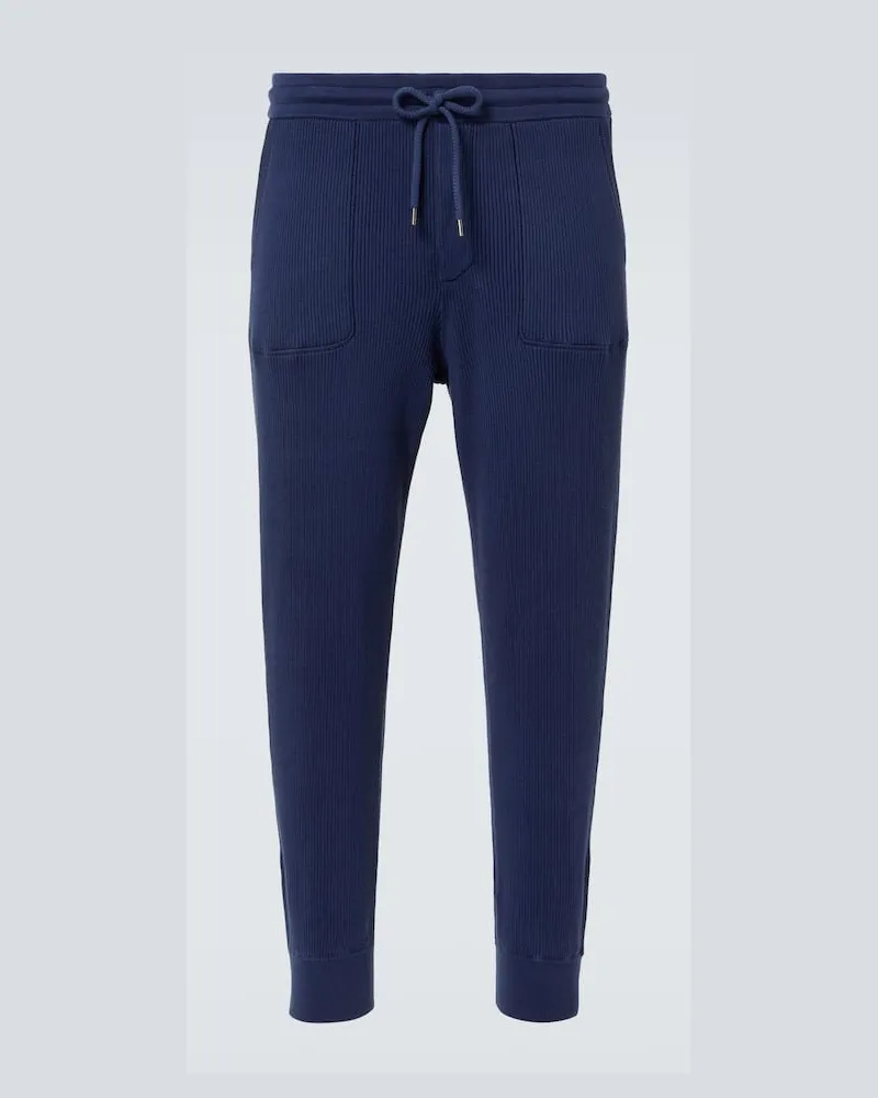 Brunello Cucinelli Jogginghose aus Baumwoll-Jersey Blau