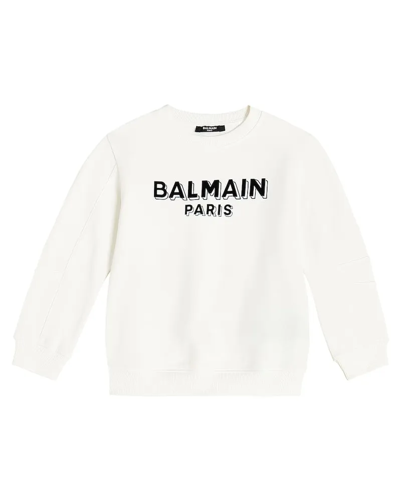 Balmain Sweatshirt aus Baumwoll-Jersey Weiß