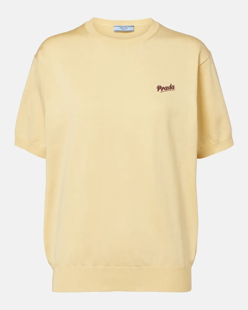 Prada Top aus einem Seidengemisch Gelb