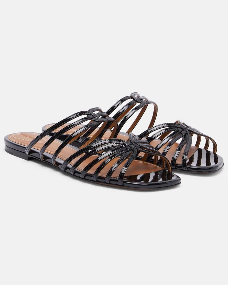Zimmermann Sandalen Aura aus Lackleder Schwarz