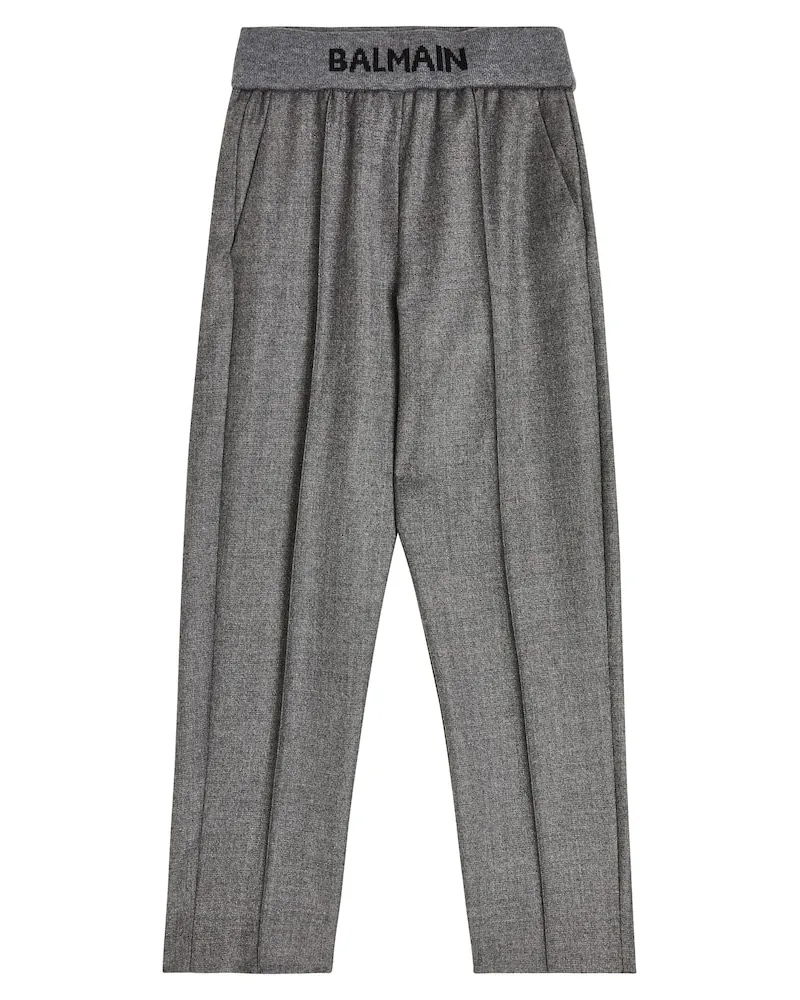 Balmain Hose aus Wolle Grau
