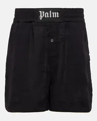 Palm Angels Boxershorts aus Leinen Schwarz