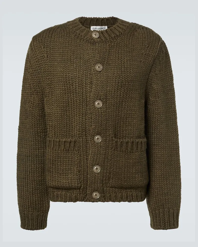 Our Legacy Cardigan Over aus Wolle und Alpakawolle Grün