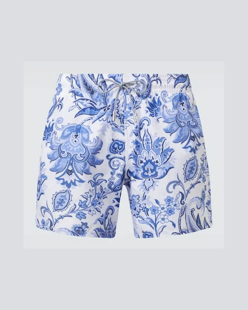 Etro Bedruckte Badeshorts Blau
