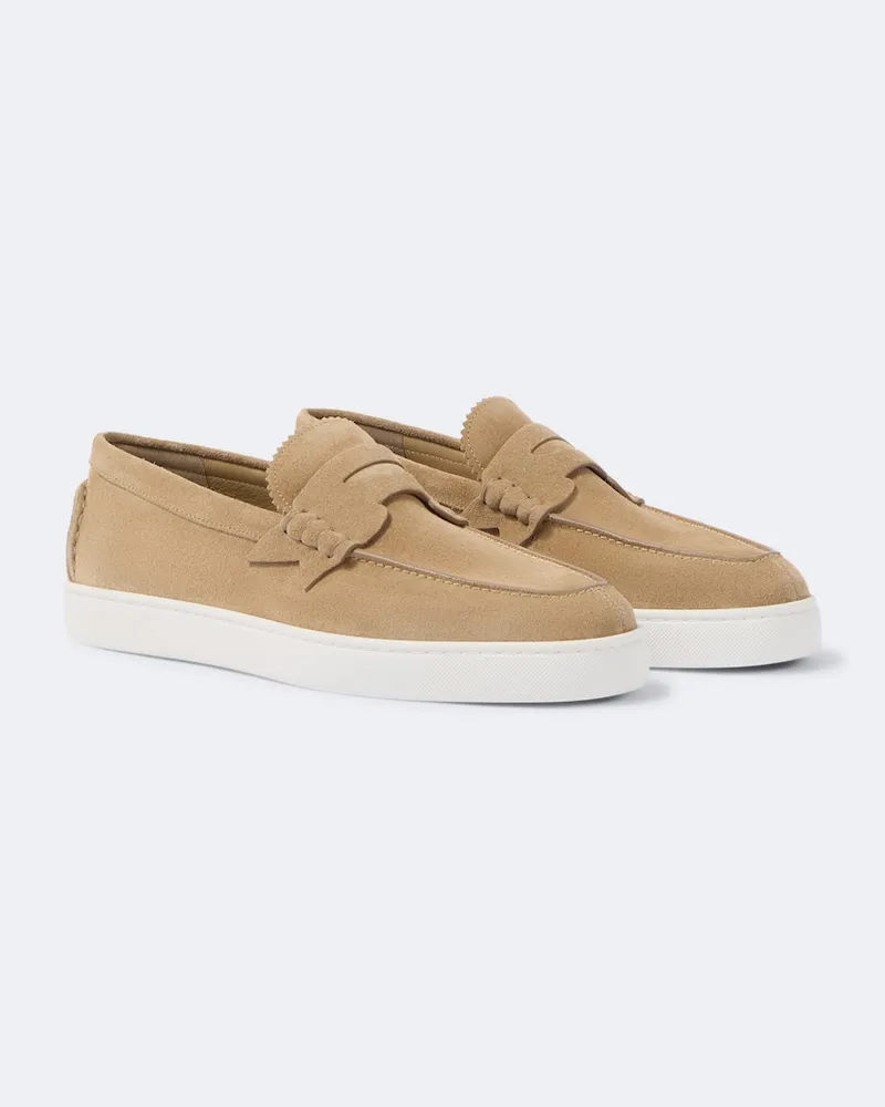 Christian Louboutin Slip-Ons Harold aus Veloursleder Beige