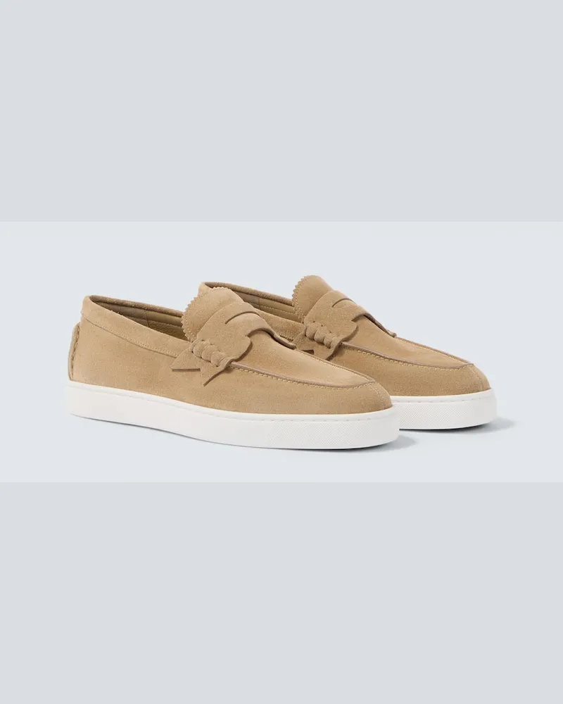 Christian Louboutin Slip-Ons Harold aus Veloursleder Beige