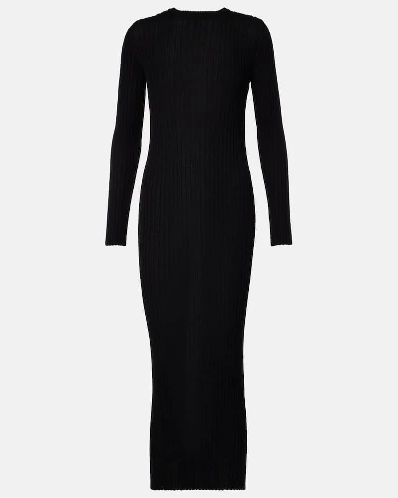 KHAITE Maxikleid Sigrid aus Wolle Schwarz