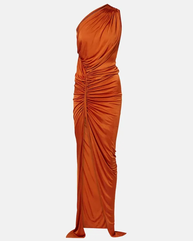 Rick Owens One-Shoulder-Robe Avra aus Jersey Orange