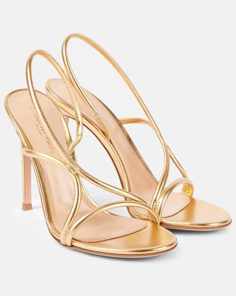 Gianvito Rossi Sandalen 105 aus Metallic-Leder Gold