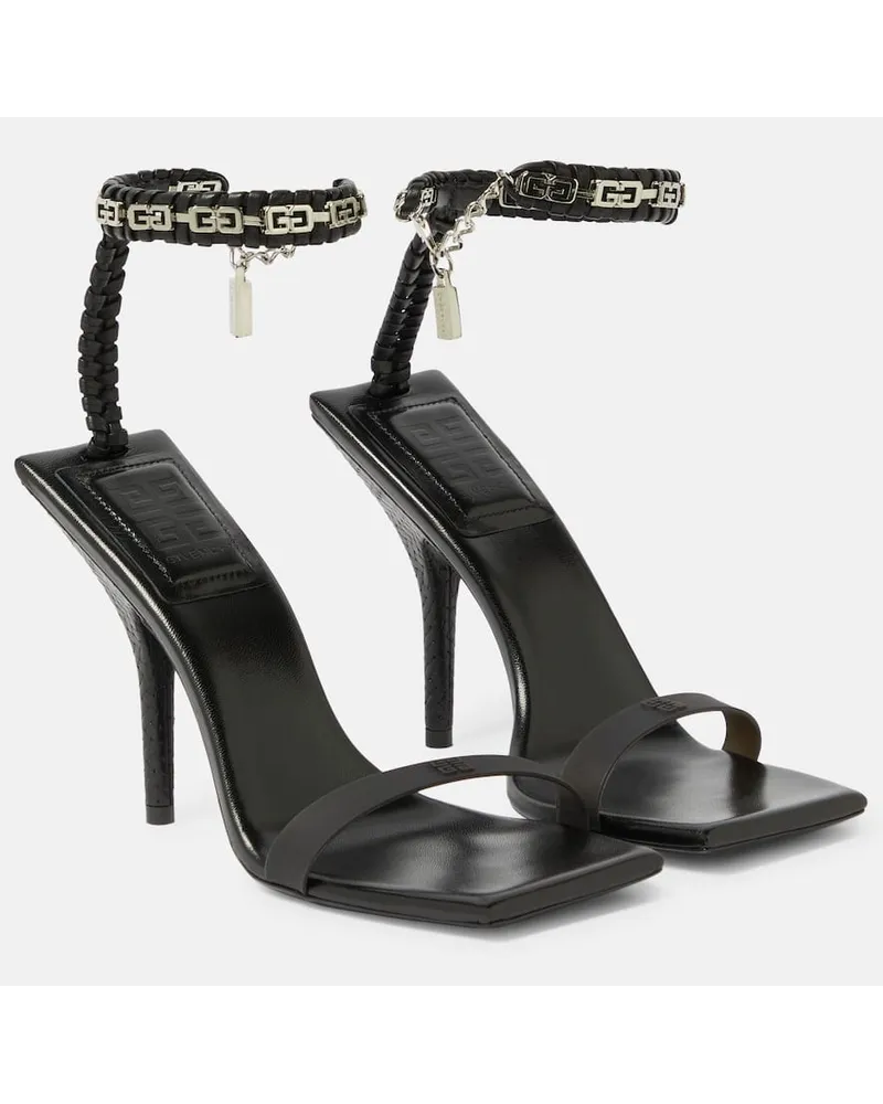 Givenchy Verzierte Sandalen aus Leder Schwarz
