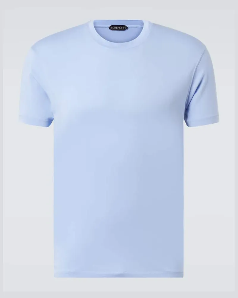 Tom Ford T-Shirt aus Baumwoll-Jersey Blau