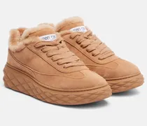 Sneakers Diamond Maxi aus Veloursleder mit Shearling