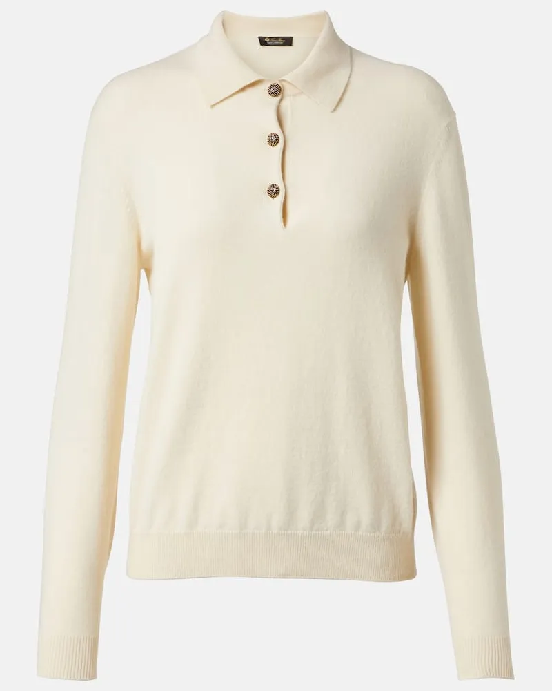 Loro Piana Polopullover aus Kaschmir Weiß