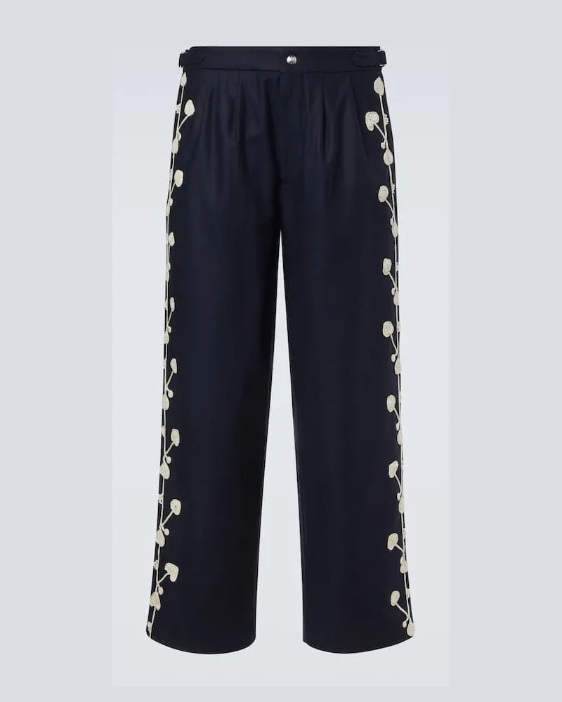 BODE Weite Hose Snowdrop aus einem Wollgemisch Blau