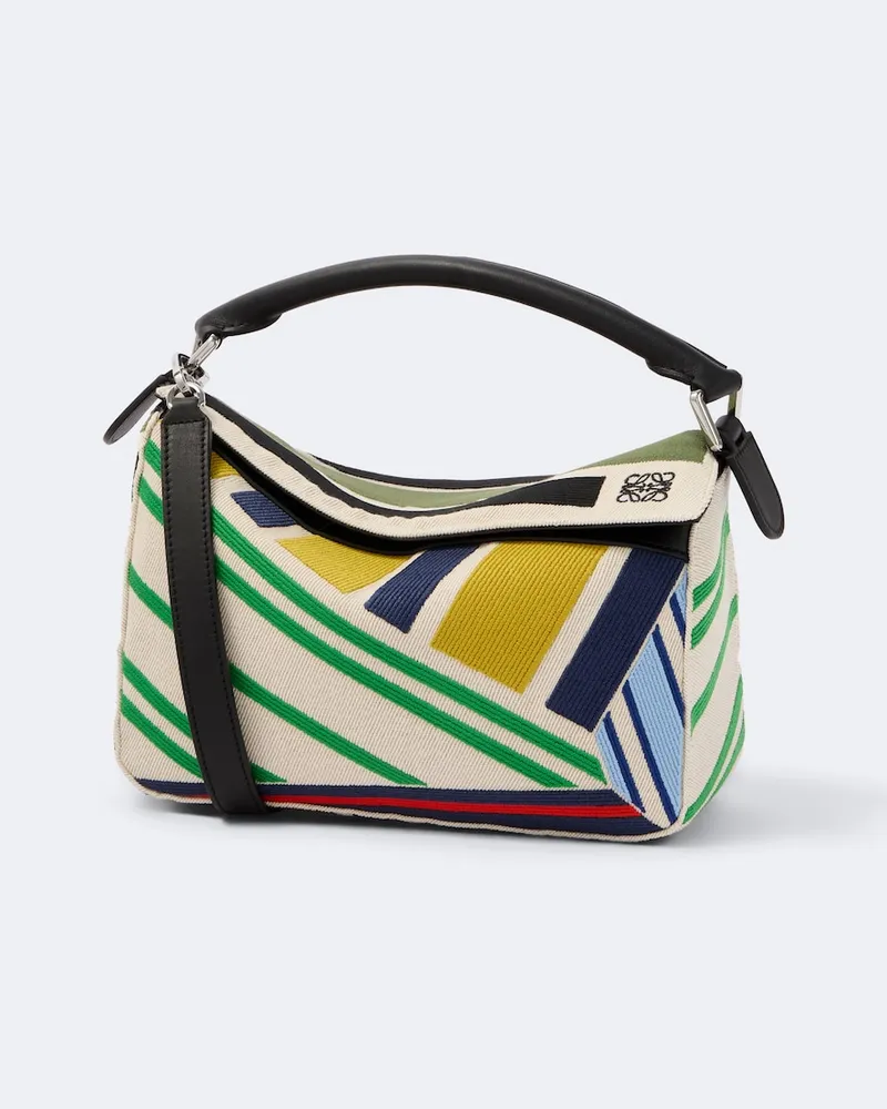 Loewe Bestickte Schultertasche Puzzle Small Multicolor